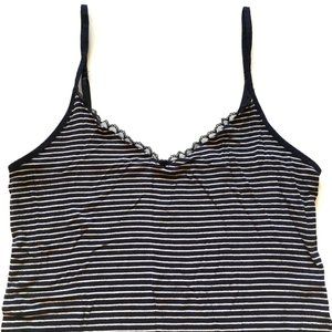 *3/$25* A New Day Navy & White Stripe Lace Tank